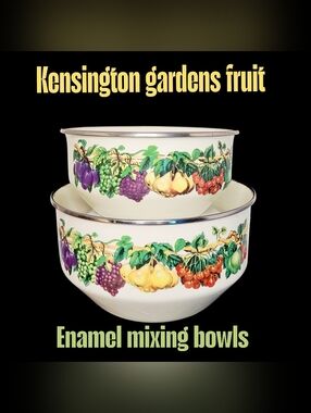 Vintage Tabletop Unltd Kensington Garden Enamel Mixing Bowl Set